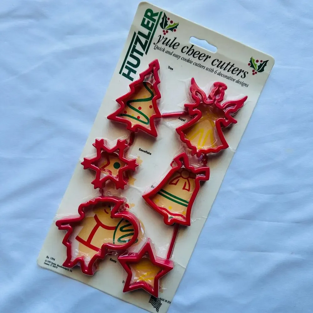 NIB Vintage 1997 Hutzler Yule Cheer Christmas Cookie Cutters